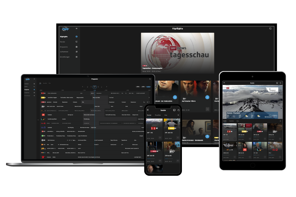 sappTV auf verschiedenen Geräten - transparent