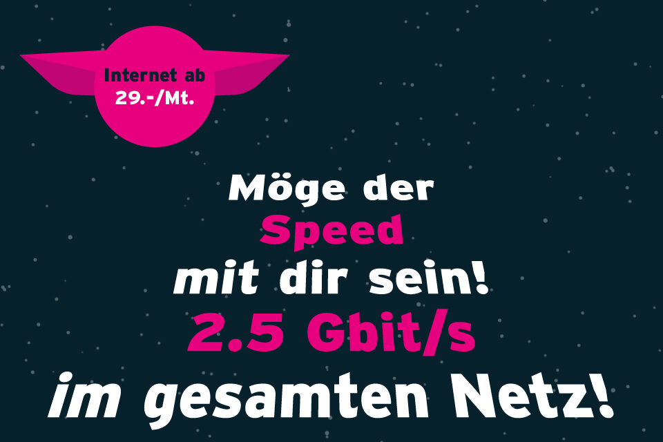 Möge der Speed mit dir sein - Internet ab 29.-/Mt.