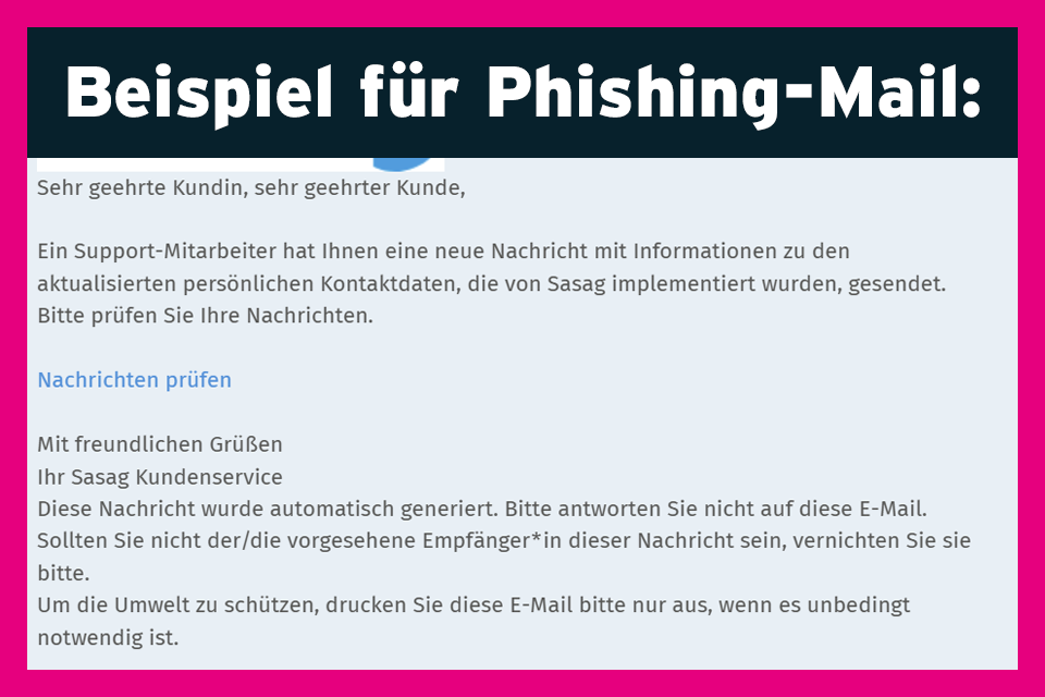 Beispiel Phishing Mail Spam